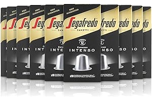 Segafredo Zanetti 100 Cápsulas de Aluminio Compatibles con Nespresso Café Intenso Sabor Completo y Persistente (10 Cajas de 10 Cápsulas) - Adecuadas para Máquinas Nespresso Original
