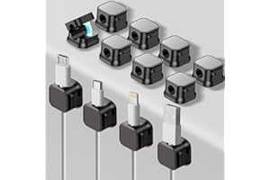 Porta Cavi, RCIDOS 12 Pezzi Organizer Cavi Cable Management Organizer Scrivania Porta Cavo Comodino Fermacavi Per Hdmi Usb Cavo Audio Scrivania Comodino (nero)