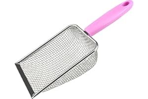 PLUSHCEWT Pelle à litière pour chat, pelle à déjections canines, pelle à litière en acier inoxydable pour reptile, pelle à sable, pelle d'angle pour chat, chien, lapin, lézard