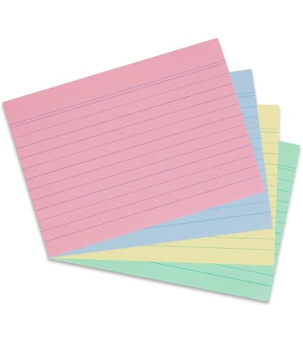 SUMMIT Pastel Assorted Flash Cards - 400 Pack, Lined Revision Cards, 7.5 X 12.5cm For Exam Study & Note Taking