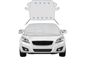 KUHAWL Frontscheibenabdeckung Auto, 160*116CM Abdeckung Windschutzscheibe Winter mit 9 Magnet Fixierung Frostabdeckung Sonnenschutz, Windschutzscheibe Abdeckung Faltbare mit 2 Spiegelabdeckungen für Auto SUV