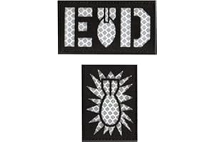 Ohrong 2 PZ EOD Bomb Squad Infrarossi Riflettenti IR Tactical Patch Esplosivo Ordnance Smaltimento Bandiera Distintivo Bracciali con Gancio & Loop (Nero)