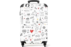NoBoringSuitcases.com bagaglio a mano, trolley, valigia da 10 kg, rigida, leggera, valigie da viaggio per cabina, aereo, con 4 ruote girevoli, manico estensibile robusto 55x40x20 cm Modello da viaggio