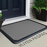 Beylini Disinfectant Hygiene Mat Exterior Door Home Office Apartment Entrance Carpet Curly Mat with Anti-Slip Pool (Grey)