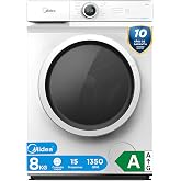 Midea Washing Machine 8 kg Front Load 1950W, 1350 rpm with Inverter Motor - Washing Machines with 15 Programmes and Healthgua