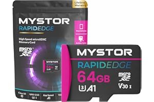 Mystor Micro SD Card Amazon Fire Tablet Memory Card for Amazon Fire Kids Tablet 8, 10, 7, HD Max 11 Micro SD Memory Class 10 App Speed A1 MicroSDXC MicroSD Storage Card (64GB MicroSD RapidEdge)