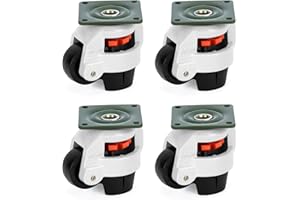 QWORK® 4 kółka obrotowe 60F, nośność 500 kg, chowane kółka transportowe do mebli i maszyn