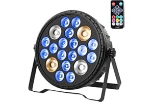 120W LED Par Luce da Palcoscenico, ZonQoonz 16 RGBUV 4 in 1 LED Luce da Discoteca DMX512 Luce per Feste con Telecomando per Teatro, Bar, Concerto, Spettacolo di DJ, Natale, Halloween, Matrimonio