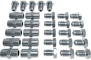 AUPROTEC 20x raccordo maschio + 10x connettore femmina per Tubo di Freno Ø 4,75 mm Svasatura DIN F M10 x 1 Kit per collegamento dei Tubi Freni conforme DIN/ISO 1651