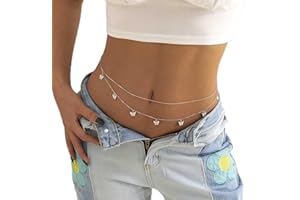 Bramian Boho Schmetterling Taillenkette Bauch Körperketten Strand Taille Schmuck Zubehör für Frauen und Mädchen