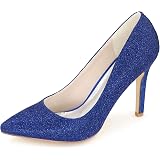 Chamby - Zapatos de Tacon en Piel -Zapatos de salón Zapatos de Piel  amarmolado - Azul-Rosa : Amazon.es: Moda