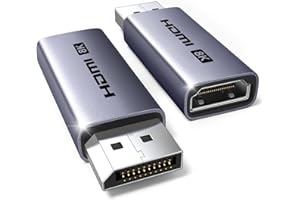 UGREEN 2 Pack 8K@60Hz DisplayPort to HDMI Adapter DP 1.4 to HDMI 2.1 Cable 4K@120Hz/1080P@120Hz Uni-Direction Display Port Male to Female Compatible with Monitor Projector HP Dell Asus AMD GPU NVIDIA