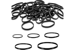 wonkeken 150Pcs Elastic Bands 5 Sizes Heavy Duty Thick Rubber Bands Natural Strong Elastic Bands Wide Rubber Bands Home School Office Workshop Accessories Fixed Stretchable Bands Black 2.5/4/5/6/8CM