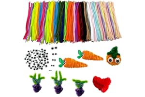 ‎LGIFUTMAX LGIFUTMAX 550 Stück 400 Pfeifenputzer zum Basteln 30Farben Pfeifenreiniger Chenilledraht 30cm,150 Selbstklebende Wackelaugen,Pipe Cleaner für DIY Projekte und Basteldeko für Kinder