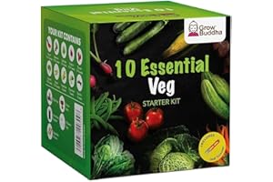 Vegetable Seeds Set - Easily Grow 10 Varieties of Your own Vegetables with Our 10 Vegetable Seeds Starter Kit – Beginner Friendly Gardening Seeds Set – Veg Seeds by Grow Buddha | Unique Gift Idea