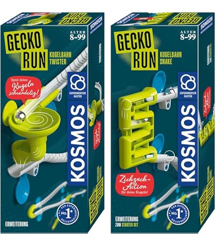Gecko Run Murmelbahn Challenge Edition – Kugelbahn-Bauspiel Mit 32 Aufgabenkarten Für 2 Teams