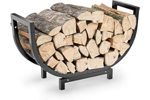 ZIPEEU Leñero metálico para interior y exterior. Almacenamiento práctico para leña de chimenea. Mantiene la leña ordenada, seca y ventilada. Ideal para jardín y fogatas(Espesamiento tipo C).