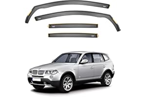 iSpeed Wind Deflectors For BMW X3 mk1 E83 2003-2010 5 Door SUV 4pc Set - Keep Your Car Ventilated in Rain - Reduce Wind Turbulence - Tinted In-Channel