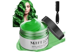 COUKULA 4,23 Unzen Grünu Temporäre Haartönung mit Bürsten, Green Instant Hair Cream Mud, Natürliche Haarfarbe Frisur Pomade, Unisex Styling Haartone Wax, Haar Wachs für Party Cosplay Halloween Weihnachten