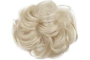 CAISHA Postiche Choucho Avoir Les Cheveux Relevés Avoir Les Cheveux Relevés Volumineux Bouclé Chignon Blonde Platine G16A