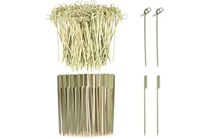 ZBHDEYG Lot de 200 brochettes en bois pour barbecue, cocktails, viande, dîner de fête, brochettes à rosace, brochettes Haws confites, adaptées pour les barbecues et le camping