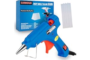 LUMOUS ROLA Hot Glue Gun, UK Plug Mini Heats Up Glue Gun for Crafts, Hobby, Craft, Home Repairs, Fabric, Wood, Glass, Card, ON-Off Switch for DIY Arts (Blue)