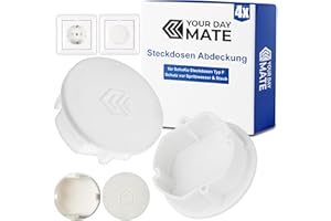YOUR DAY MATE Steckdosen Abdeckung, 4 Stück, in Weiß, Steckdosenschutz vor Staub, Spritzwasser, für SchuKo Buchse Typ F, Deckel Kappe für Steckdosenleiste, Mehrfachsteckdose, Kabeltrommel, Küche, Werkstatt, Hotel