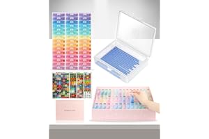 ‎FOREVER YOUNG 45 Stück Diamond Painting Aufbewahrungsbox Schiffchen mit Deckel, Diamond Painting Zubehör Boxen für Diamond Painting Steine, 2-in-1 Diamond Painting Schiffchen und 5D Diamant Painting Set, Box-Paket