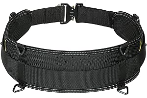 TUFFWORX Padded 33'' Tool Belt for Men, Adjustable Work Belt with Heavy Duty Buckle Back Support for Carpenters, Electricians & Gardeners