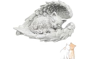 SZSMW Statuette ComméMorative pour Chat - Angelo può Essere Collocato in Interni su Scrivanie,Librerie,Accanto Ai Letti,Decorazioni per Giardini Esterni,Graziosi Regali Ricordo