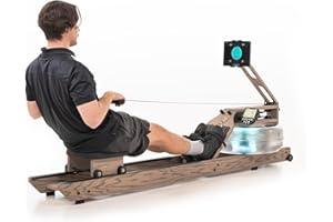 WaterRower Driftwood Water Rowing Machine The original for at home made from solid wood LightRing & Bluetooth monitor Tablet holder & WaterRower Connect app