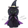 My OLi Black Cat Plush 25.5cm Cat Teddy With Wizard Hat And Cloak Stuffed Animals Plush Toys Gifts For Kids Baby Black Cat Soft Toy Party Decorations