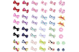 RIMOBUL Yorkie Pet Hair Bows Rubber Bands - Pack of 50