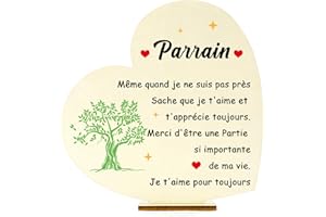 FAJUXIS Cadeau Parrain Cadeau Parrain Noel Plaque En Bois Parrain Cadeau Original Cadeau Parrain Baptême Cadeau Pour Parrain Cadeau Parrain Anniversaire Cadeau Retraite Parrain Cadeau Parrain Marraine Demande