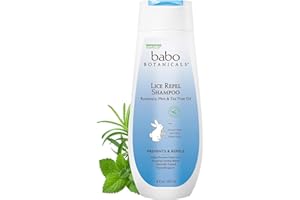 Babo Botanicals Lice Prevention Kids Shampoo - Rosemary & Tea Tree, 8 Oz, Best Lice Repel & Prevention, Organic Nutri-SootheTM Complex, Formulated with Natural Ingredients, Sensitive
