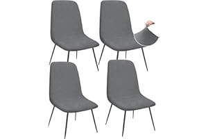 ‎GRANBEST Granbest Jacquard Verdickte Elastisch Essen Stuhlhussen, Niedriger Rücken Stuhlabdeckun für Hotel,Bankett,Hochzeit,Partei Deko (Set von 4, Grau)