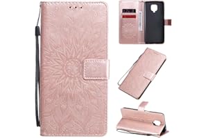 CHcase Funda para Xiaomi Redmi Note 9 Pro Carcasa Libro con Tapa de Cuero con Ranuras de Tarjeta, Soporte, Cierre Magnético Wallet Case Flip Cover - Oro Rosa