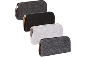 Houdao 4-pak filcowy piórnik kosmetyczka filcowy wielofunkcyjny pokrowiec na artykuły biurowe filcowy piórnik na długopisy ołówki zakreślacze markery żelowe i inne przybory szkolne