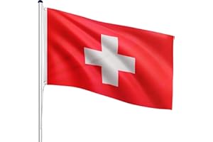 FLAGMASTER asta telescopica in alluminio 6,50 m, regolabile in altezza in 5 posizioni, 30 bandiere diverse tra cui scegliere, set completo con presa a terra