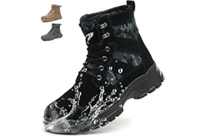 COOU Buty ochronne Mężczyźni Kobiety Lekkie buty wysokie bezpieczeństwo wygodne buty robocze ze stalowymi noskami buty budowlane