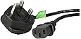 StarTech.com 3m UK Computer Power Cord - 3 Pin Mains Lead - IEC 320 C13 to BS-1363 UK Plug Mains Power Cable Lead - 3 Meter UK Power Cord (PXT101UK3M)