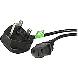 StarTech.com 3m UK Computer Power Cord - 3 Pin Mains Lead - IEC 320 C13 to BS-1363 UK Plug Mains Power Cable Lead - 3 Meter U