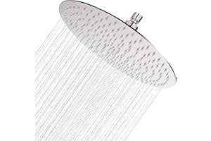 Ohotecy Alcachofa de ducha redonda de 12 pulgadas, de acero inoxidable, con boquillas anticalcáreas, 30 cm, gran cabezal de lluvia redondo, número de boquillas: 144