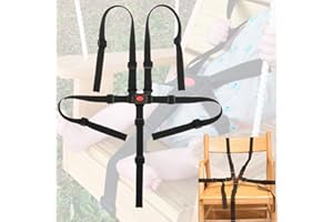 BAOSROY 5 Punkt Gurt Sicherheitsgurt,5 Punkt Gurt Kinderwagen Gurt,Sicherheitsgurt für Baby Kinderwagen,Verstellbare Hochstuhl Sicherheitsgurte Gurte,für Jungen Mädchen Kinder (Schwarz)