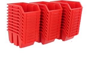 botle 30x Sortierbox Lagerbox Stapelbox Werkstatt-Stapelkiste Sichtlagerkaste Box Rot 11,5x8,5x6 cm Sortierkaste Kunststoffbox Garage Wergzeugbox von Schrauben und Nägeln