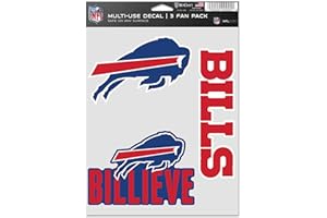 Wincraft NFL Buffalo Bills Lot de 3 autocollants multi-usage pour fan Couleurs de l'équipe Taille unique