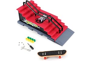 KETIEE Finger Skateboard Ramps Sets, Mini Fingerboard Skateboard Ramps Deck Truck Skate Park Kit Ultimate Parks Training Props Finger Toys for Kids Birthday Gift (F)