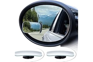 Spurtar Espejo de punto ciego para coche – Espejo convexo ajustable de 360 grados para una conducción segura, ajuste universal para SUV, furgoneta, camión, autoadhesivo, resistente al agua
