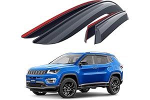Goodyear Adesivo Deflettori antiturbo Compatibile con Jeep Compass 2016-2026 SUV - Accessori Auto -Deflettori finestrini - Deflettore Aria Auto - Protezione Meteo - Facilità di Installazione - 4Pz
