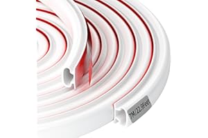 ORMEIN Weather Stripping Door Sealing Strip, D-Shape Self Adhesive Rubber Window Seal Strip, Draught Excluder for Door Frame Insulation Soundproof, Draft Excluder Insulation Tape (7M, White)